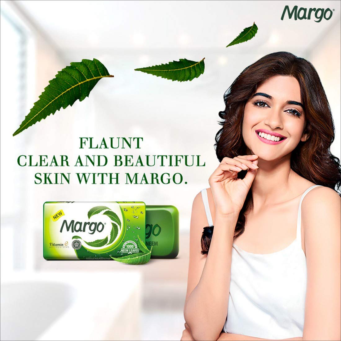 Margo Original Neem Soap 75g X 4, 300 gram | With Goodness of 1000 Neem Leaves | Infused with Vitamin E for moisturising