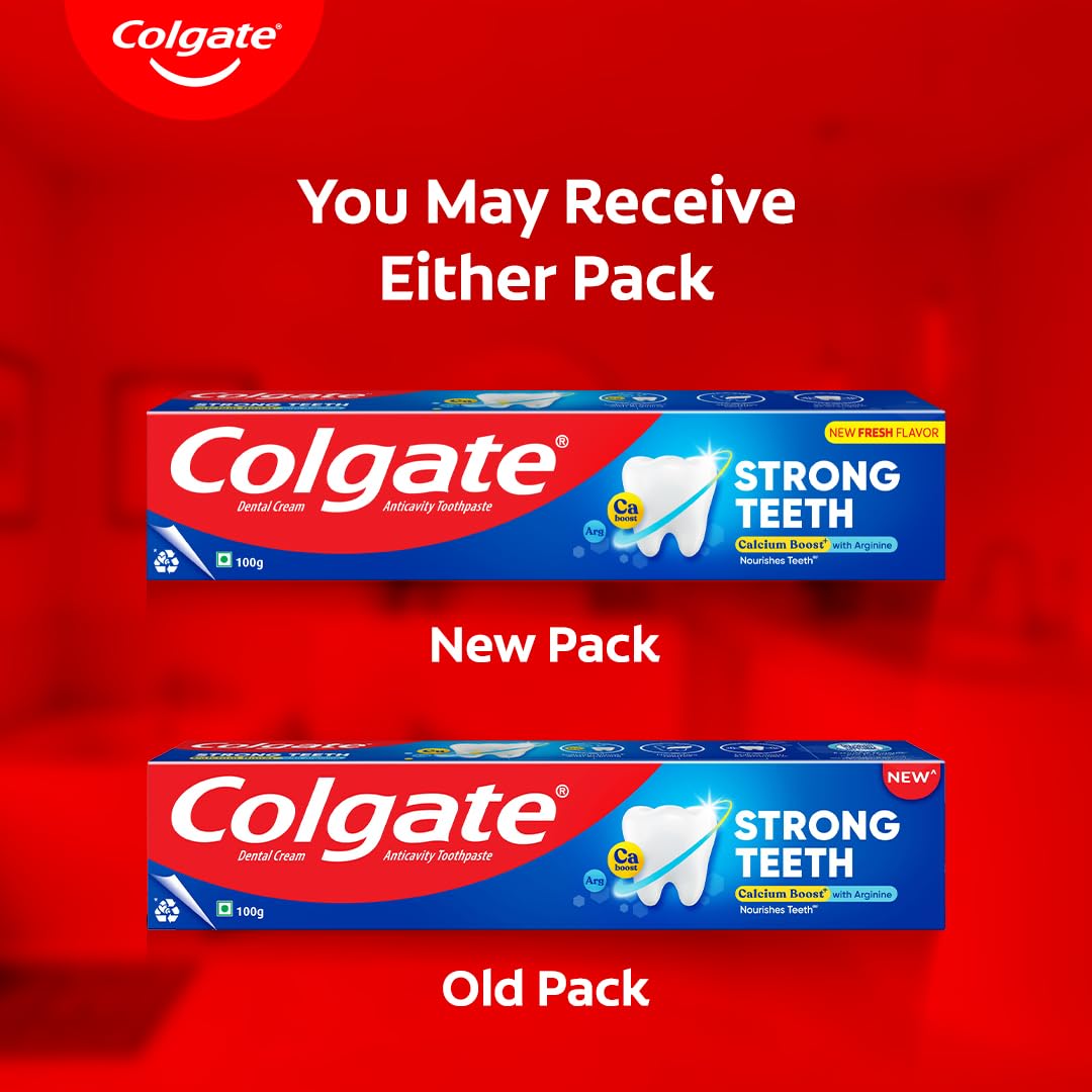 Colgate Strong Teeth, 16g, India' s No: 1 Toothpaste Brand, Calcium-boost Tooth Paste for 2X Stronger Teeth, Whitens Teeth, Fresh Breath & Prevents...