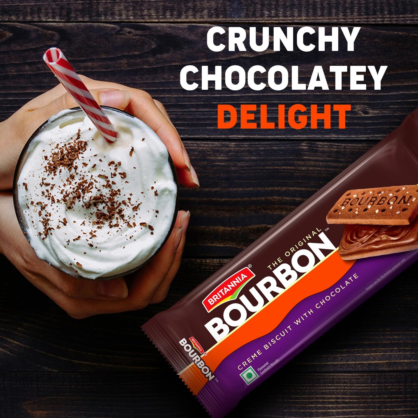 Britannia The Original Bourbon - Creme Biscuit with Chocolate | 60gm | Chocolatey Indulgence in every layer