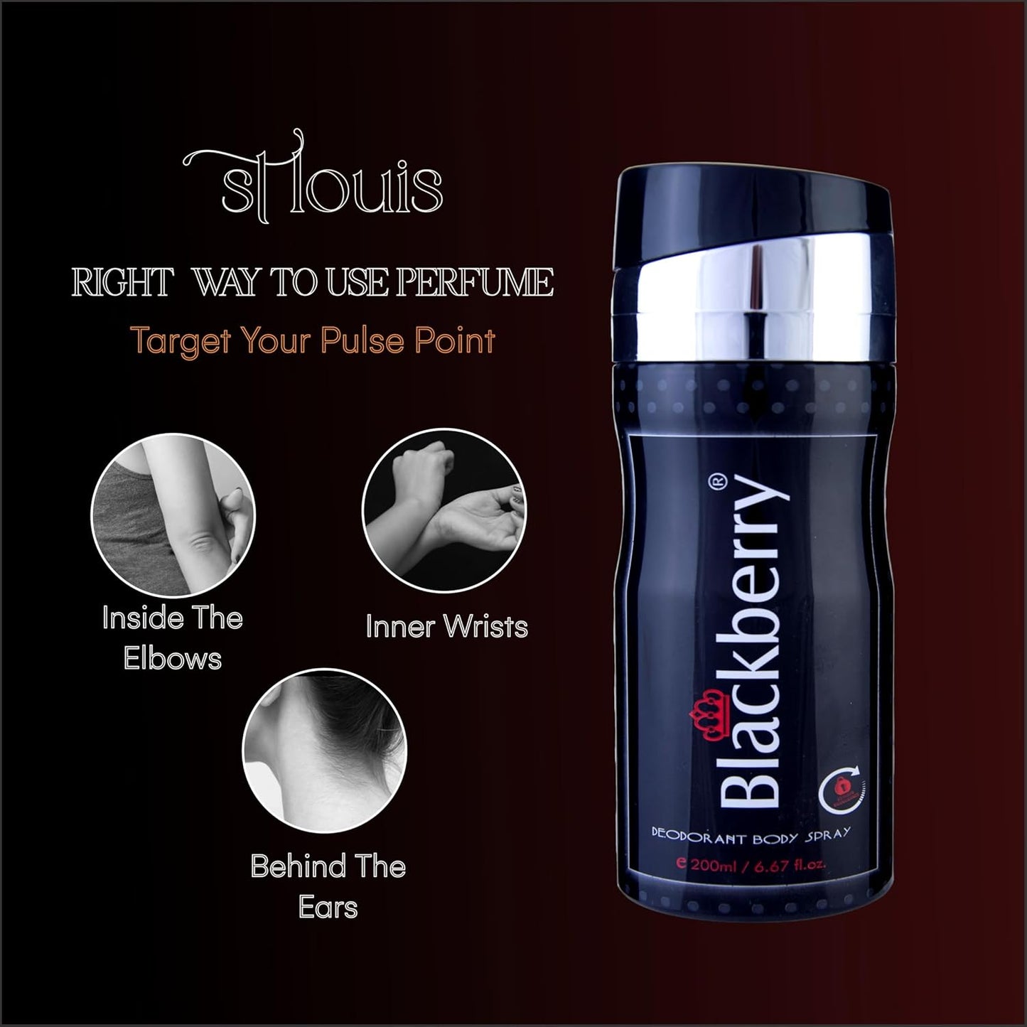 St Louis Blackberry Deodorant Body Spray For Men 200 ml Long-Lasting Fragrance | Deo as Ideal Gift for Birthdays, Anniversaries & Special Occasions |...
