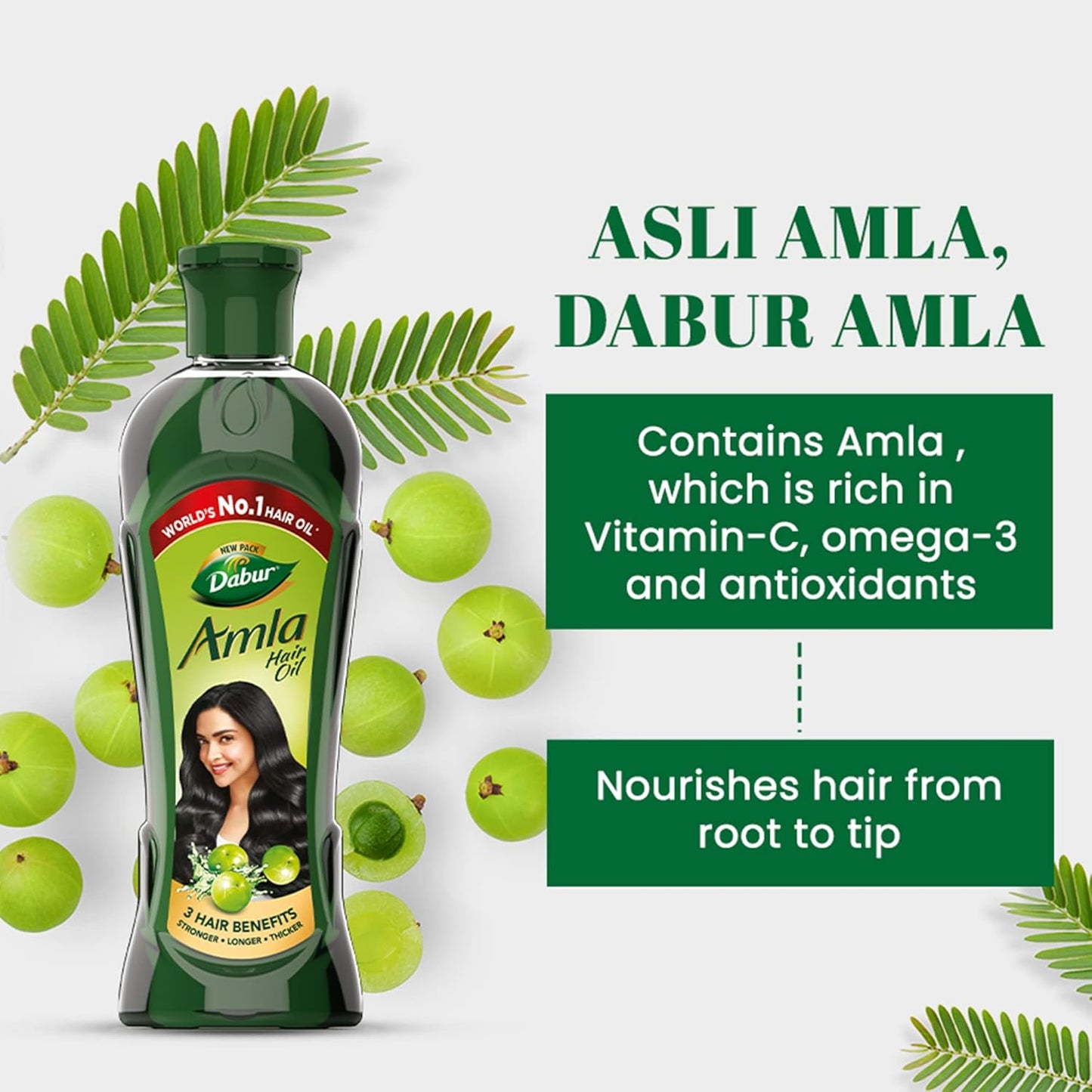 Dabur Amla Hair Oil - 65 ml | For Strong, Long and Thick hair | Nourishes Scalp | Controls Hair Fall, Strengthens Hair & Promotes Hair Growth