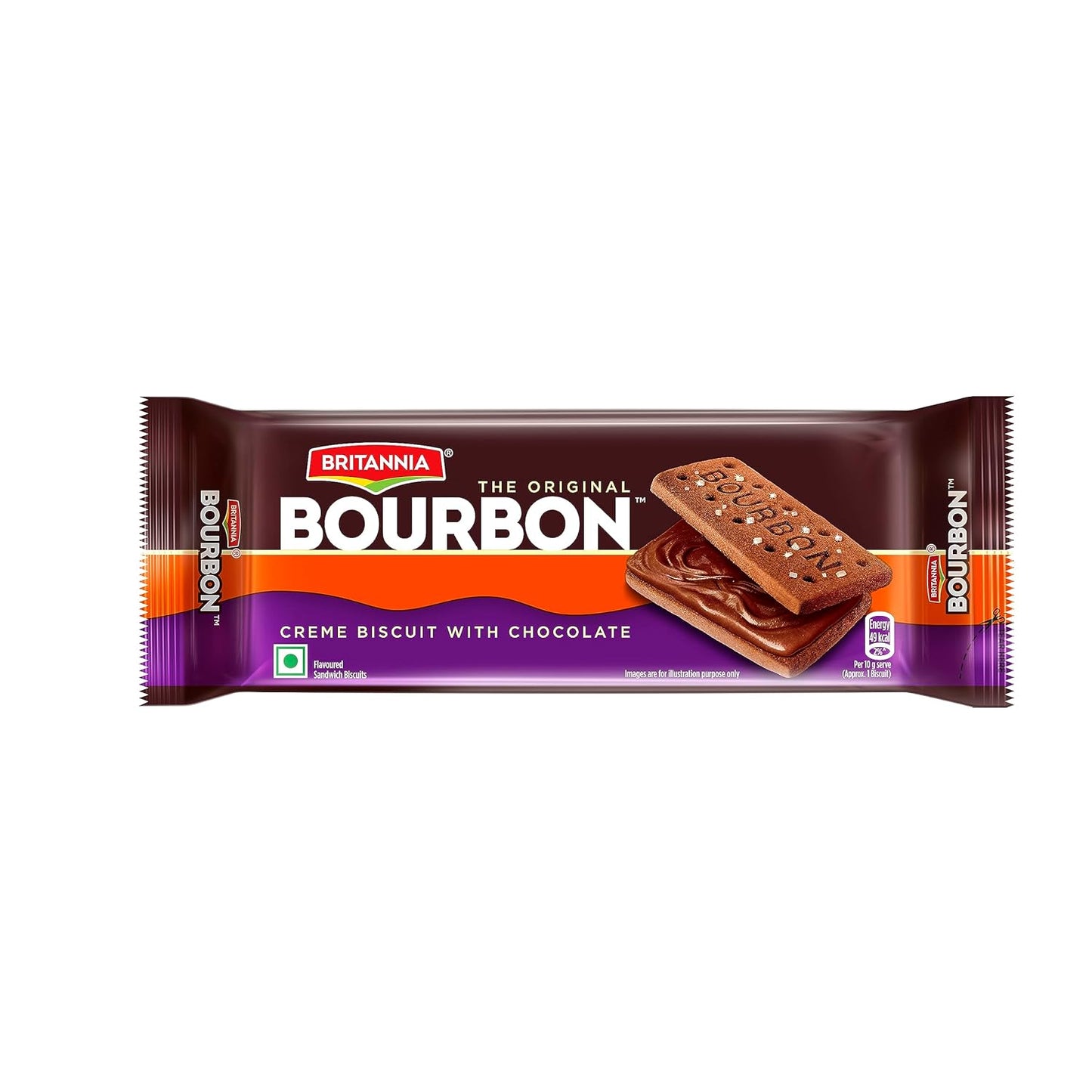 Britannia The Original Bourbon - Creme Biscuit with Chocolate | 60gm | Chocolatey Indulgence in every layer