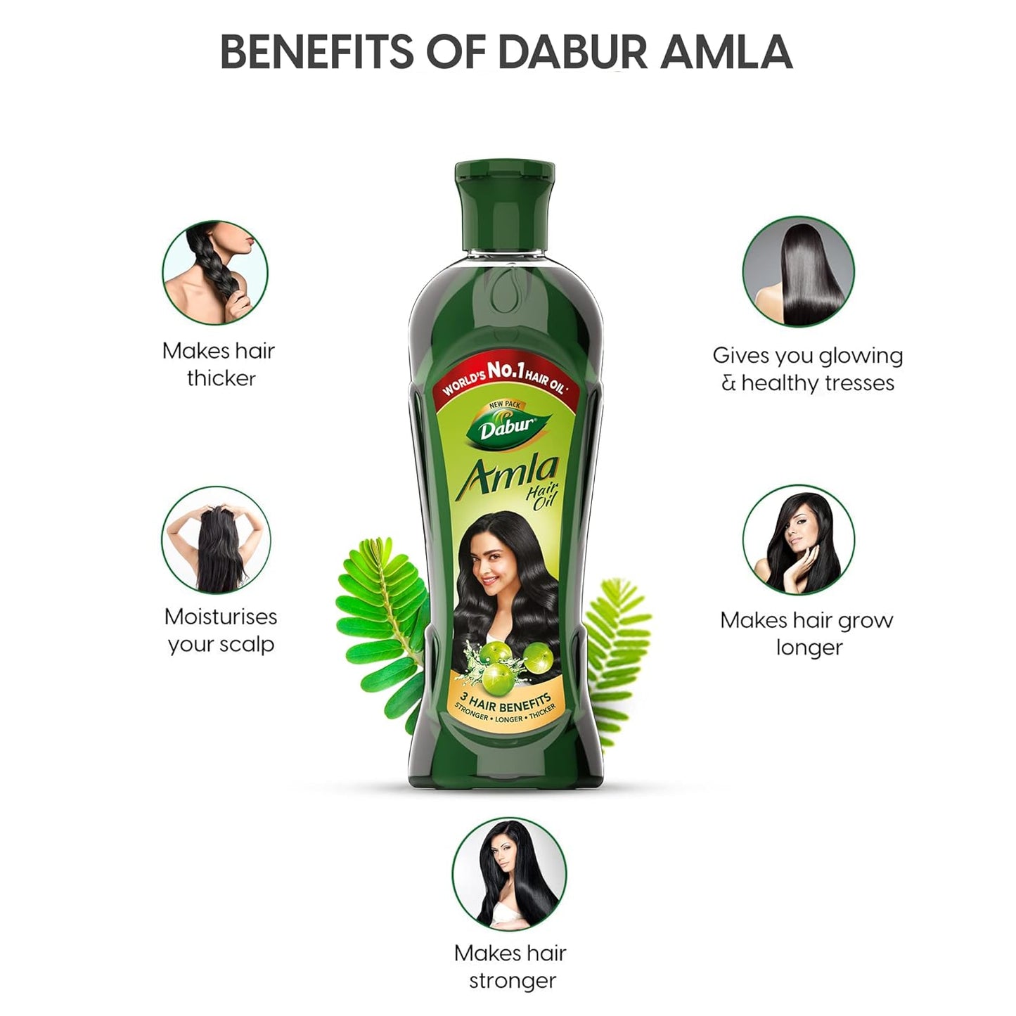 Dabur Amla Hair Oil - 65 ml | For Strong, Long and Thick hair | Nourishes Scalp | Controls Hair Fall, Strengthens Hair & Promotes Hair Growth