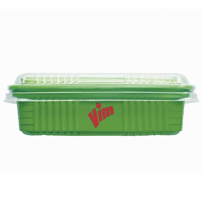 Vim Dishwash Bar Lemon Tub, With Power Of 100 Lemon, Fastest On Burnt Food Stains, Comes With A Sturdy Re-Usable Box And Free Scrubber, 500 g